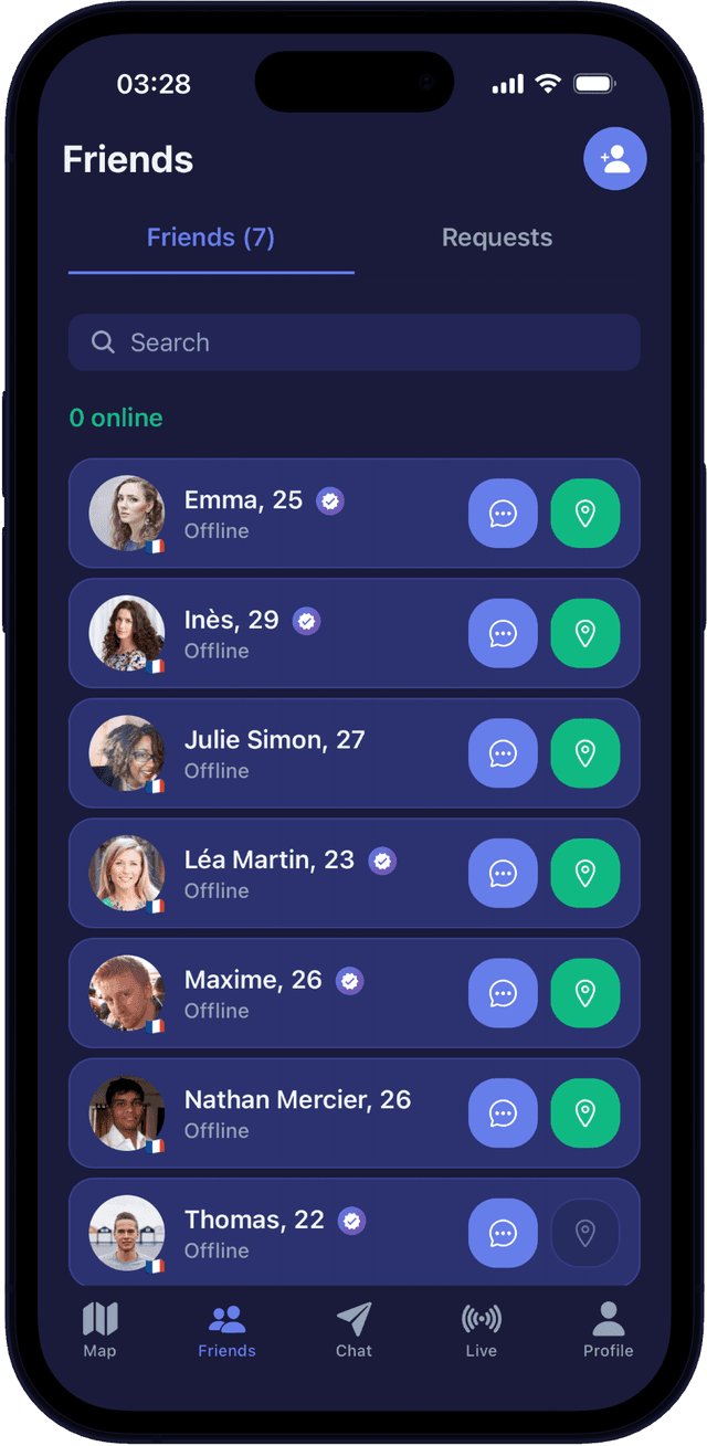 Era real-time map — see travelers nearby while traveling solo
