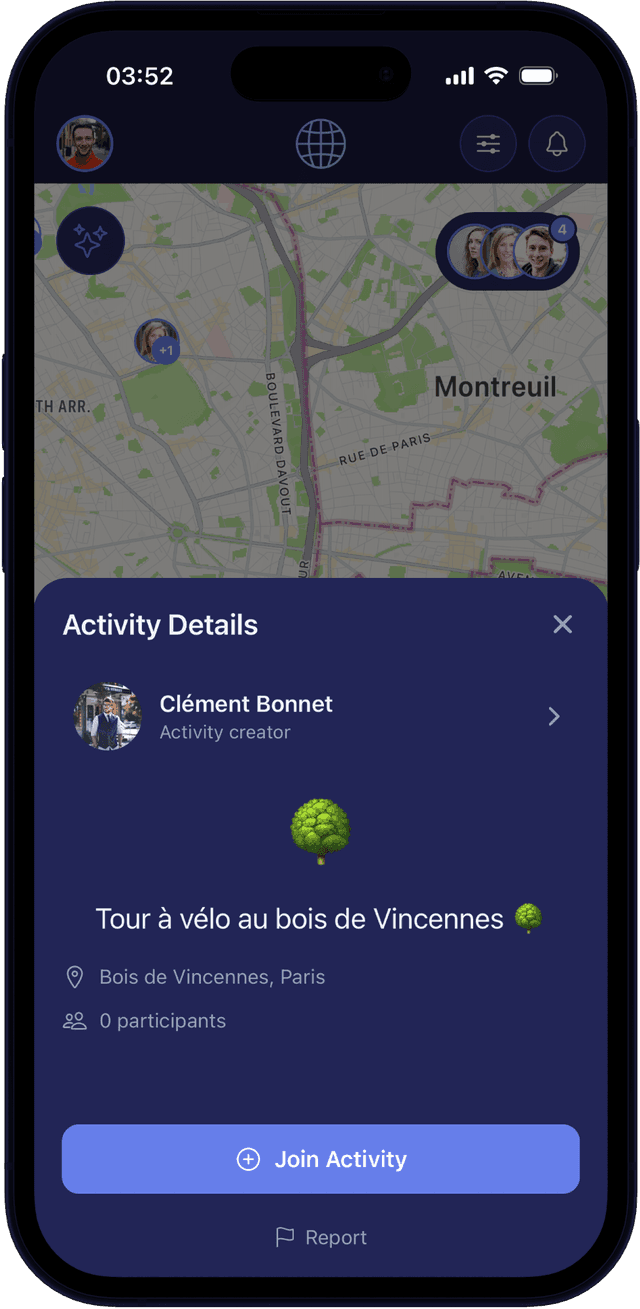 Era live activities — join coffee, hikes and meetups with travelers