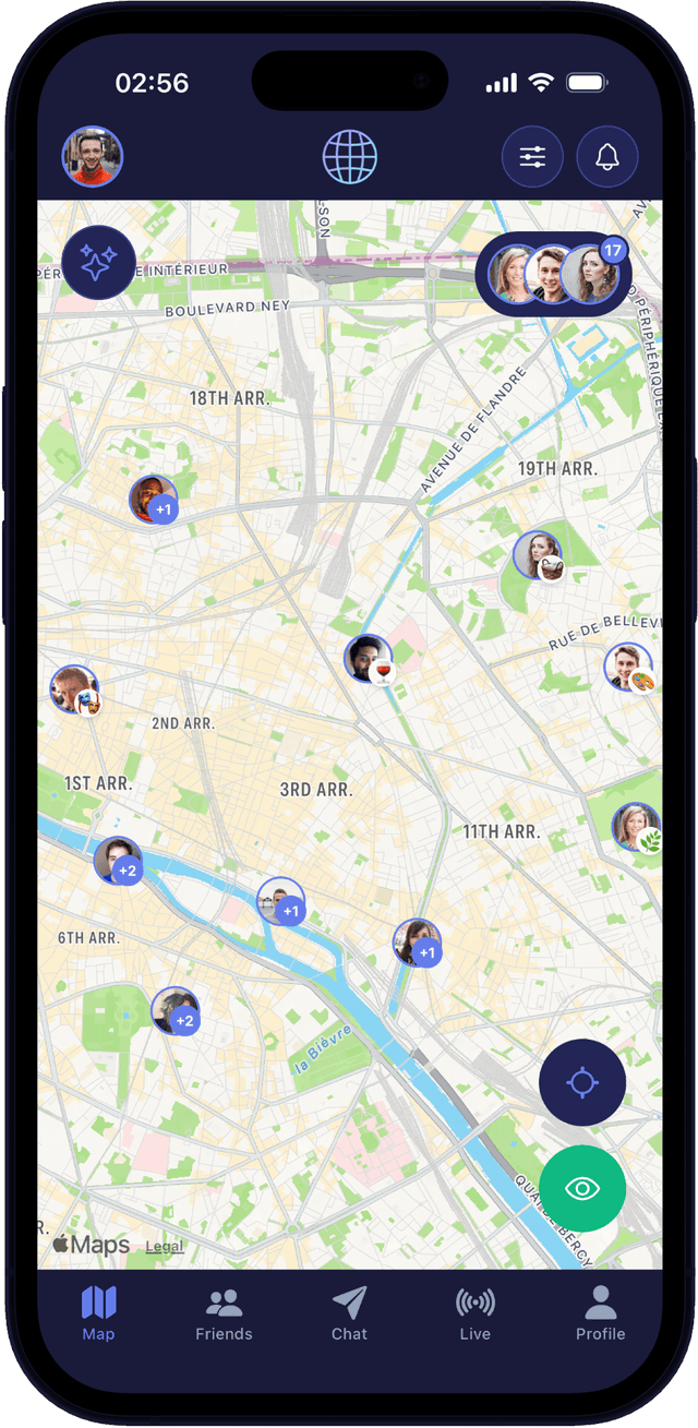 Era travel buddy app — live map to find travel friends nearby