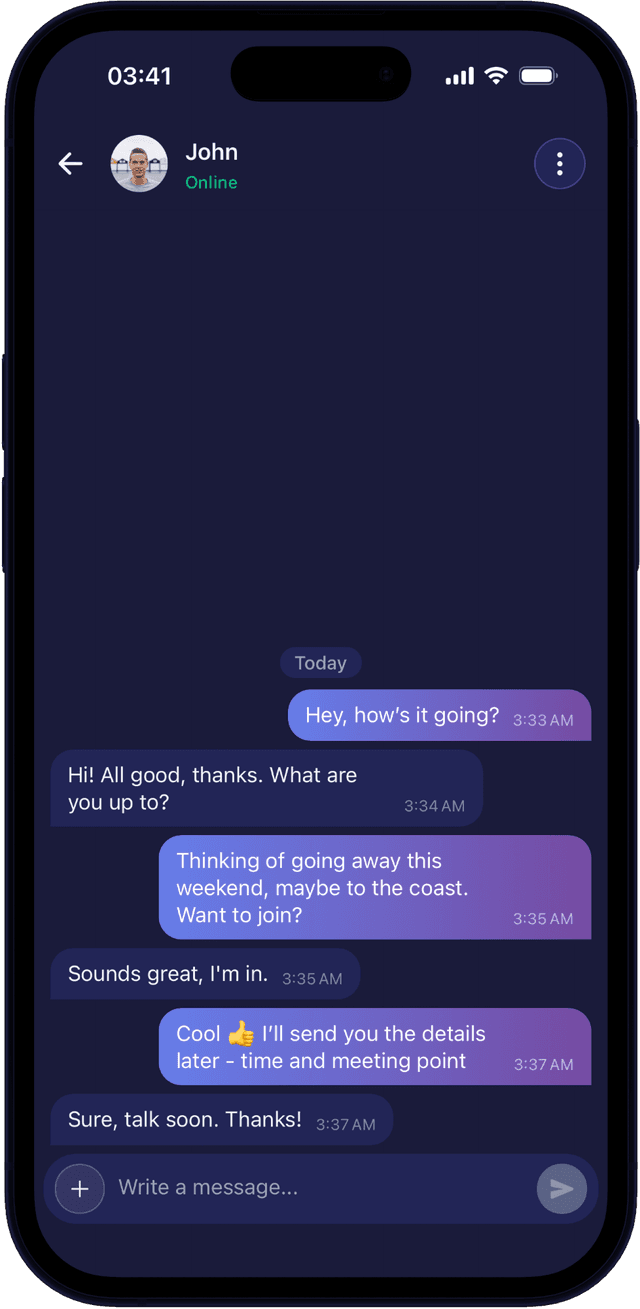 Era chat — message travelers and plan meetups together
